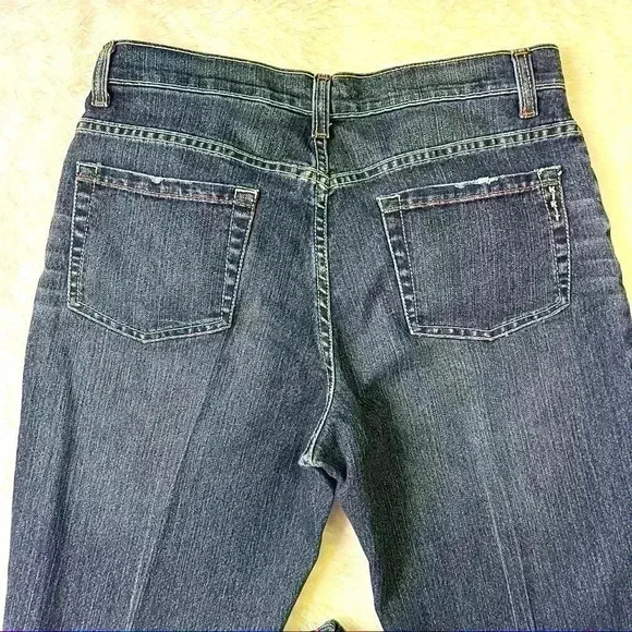 Kikit Jeans Med Wash Boyfriend Style Straight Leg Creased Jeans Size 12 - Picture 6 of 11